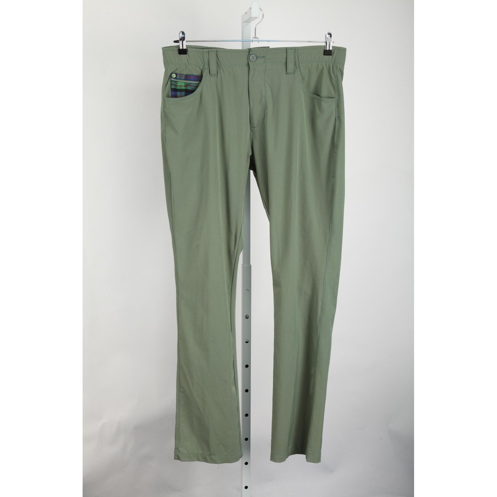 William Murray Pants Mens 34 Olive Green Straight Fit Golf Performance Stretch - Picture 2 of 16